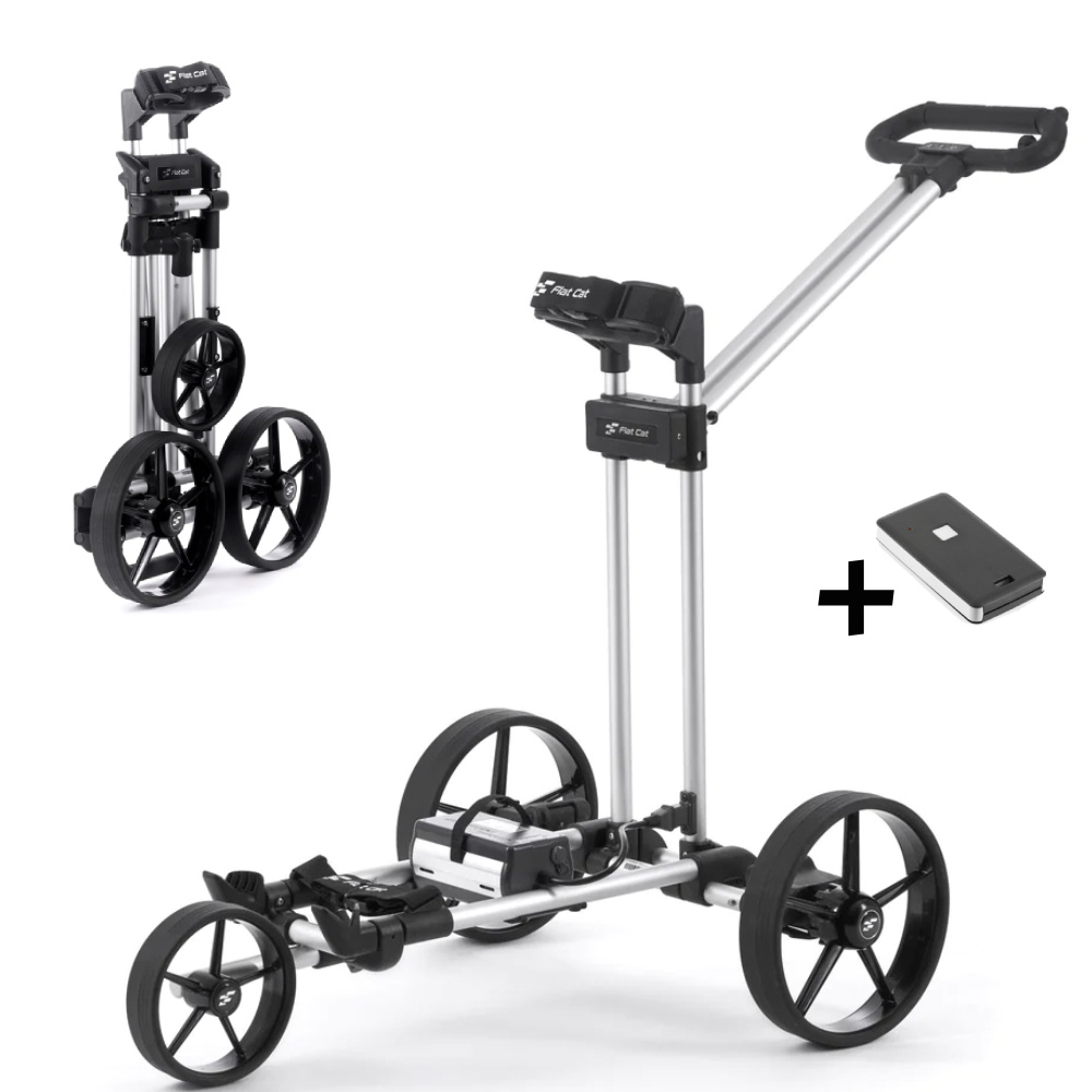 FlatCat Ahead Elektrischer Golftrolley Silber Fernbedienung