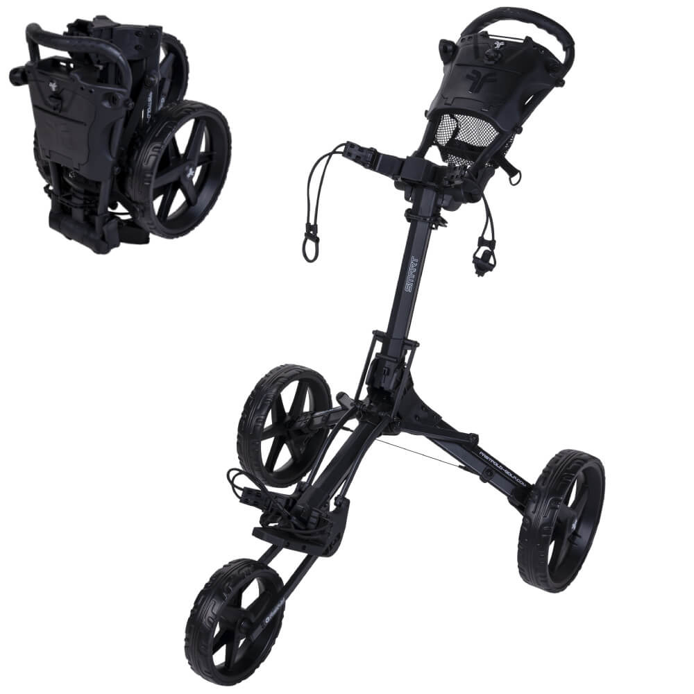 FastFold Smart Golf Trolley 2025 Schwarz 3-Rad